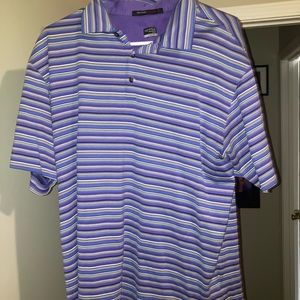 Nike Fit Dry Tiger Woods Collection Polo Golf Shirt Men’s Large Purple And Blue